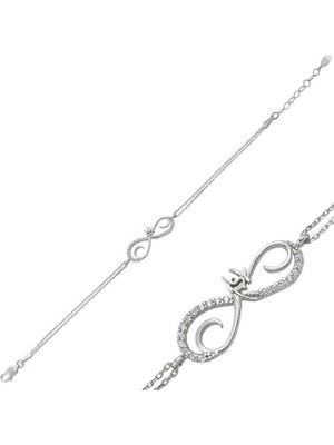 Katre46 925 Ayar Gümüş Sonsuz Aşk Bileklik