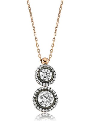 Katre46 925 Ayar Gümüş Elmas Model Kadın Gümüş Kolye