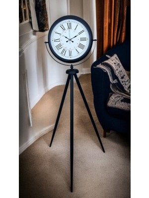 Zentime Siyah Roma Rakamlı Lüks Tasarım Tripod Ayaklı Saat