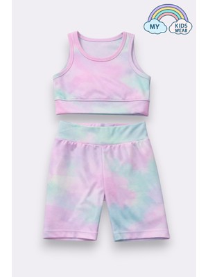 My Kids Wear Kız Çocuk Çok Amaçlı Batik Desenli Mayo & Spor Takımı 12438