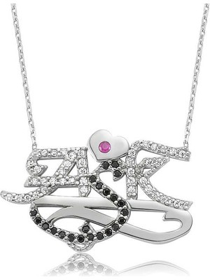 Katre46 925 Ayar Gümüş Aşk Kadın Gümüş Kolye