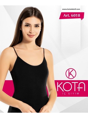 Kota 6018 Bayan Ip Askılı Atlet -Siyah - -- S