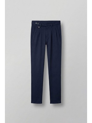 Abluka Online Erkek Pileli Kumaş Pantolon Lacivert