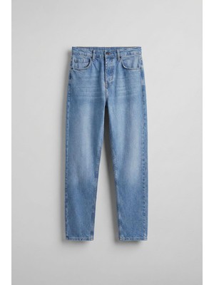 Erkek Boyfriend Fit Jean Pantolon Mavi