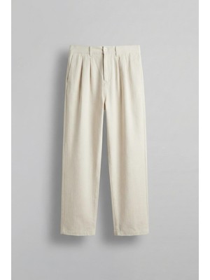 Abluka Online Erkek Beli Lastikli Desenli Baggy Pantolon Bej