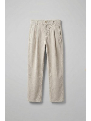 Erkek Baggy Fit Kadife Pantolon Krem