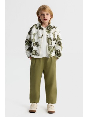 Nk Kız Çocuk Vanessa Ceket 4-8 Yaş Ekru-Yeşil