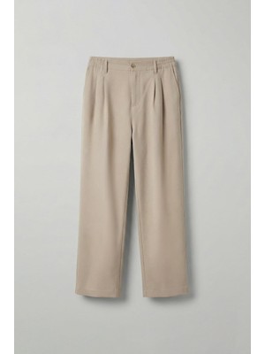 Erkek Baggy Fit Beli Lastikli Pantolon Bej