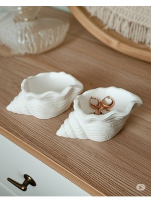 Akanart Vernikli Deniz Kabuğu Takı Tabağı