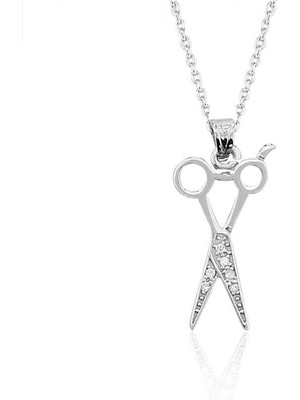 Katre46 925 Ayar Gümüş Makas Kadın Gümüş Kolye