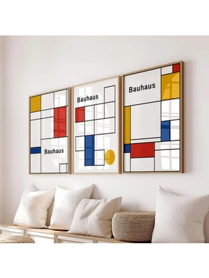 Pam Studio Bauhaus Geometrik Soyut Sanat Poster Seti 3’lü – Modern Minimalist Duvar Dekoru