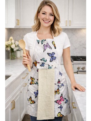 Lunga Vita Havlulu Mutfak Önlüğü Askılı Havlulu Pratik Önlük
