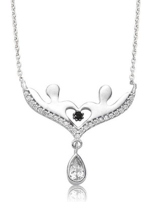 Katre46 925 Ayar Gümüş Aşıklar Kadın Gümüş Kolye