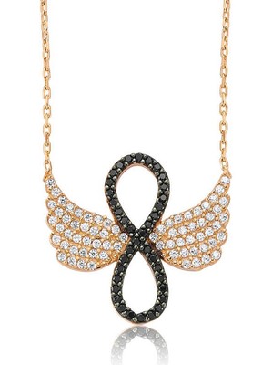 Katre46 925 Ayar Gümüş Melek Kanadı Sonsuzluk  Kolye