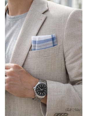 Hepsine Rakip 12 Li Erkek Cep Yaka Mendil Seti Pamuklu 30X30 cm Mirşah