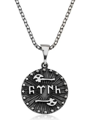 Katre46 925 Ayar Gümüş Baltalı Türk Yazılı Gümüş Kolye