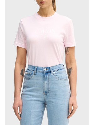 Calvin Klein Logolu % 100 Pamuk Slim Fit Bisiklet Yaka T Shirt LV047E813GTN9 Bayan T Shirt LV047E813G Tn9