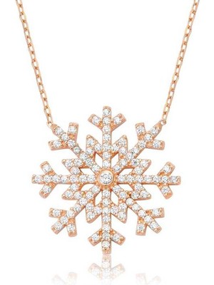 Katre46 925 Ayar Gümüş Kar Tanesi Kadın Gümüş Kolye