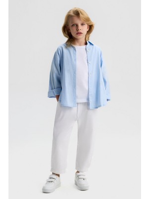 Nk Kız Çocuk Flat Pantolon 4-8 Yaş Beyaz