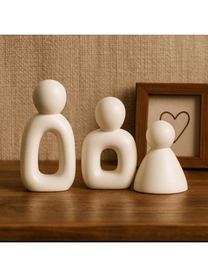 Akanart Soyut Aile Figürlü Dekoratif Beton Biblo