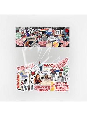 Baprile Stranger Things Sticker Paketi 23 Parça Kaliteli Su Geçirmez Etiket Seti