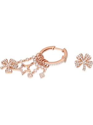 Nereze 925 Ayar Yonca Şans Küpe Kadın Gümüş Küpe