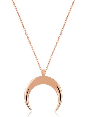 Katre46 925 Ayar Gümüş Hilal Kadın Gümüş Kolye