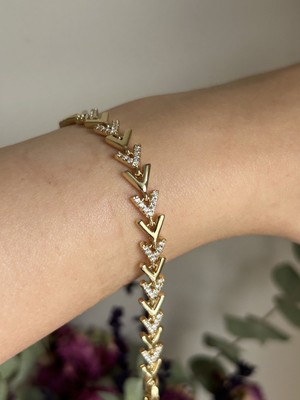 Lavanderopa Kılçık Model Taşlı Gold Xuping Bileklik