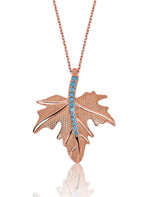 Katre46 925 Ayar Gümüş Çınar Yaprağı Kadın Gümüş Kolye