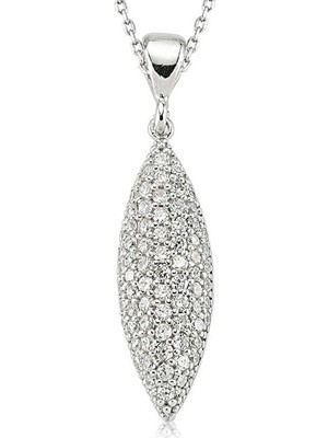 Katre46 925 Ayar Gümüş Beyaz Taşlı Kadın Gümüş Kolye