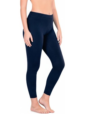 ByDon Pamuklu Penye Tayt Lacivert Günlük Esnek Yapılı Kumaş