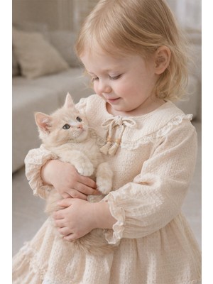 Baby Hola Dantel Işlemeli Bebe Yaka Vintage Müslin Kız Bebek Elbise 2017