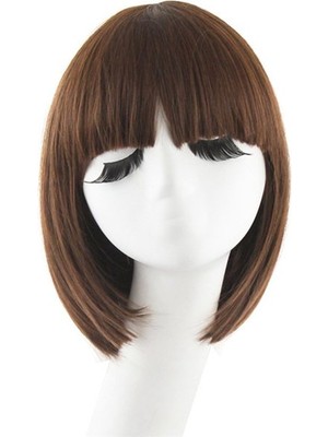 Bi Seyyar Kahverengi Küt Peruk Saç