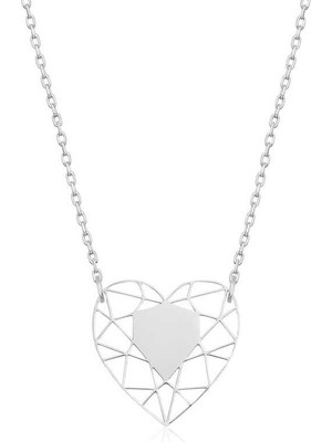 Katre46 925 Ayar Gümüş Kalp Çemberi Kadın Gümüş Kolye