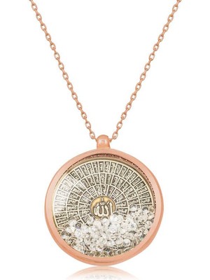 Katre46 Gümüş Rose Esmaül Hüsna Bayan Kolye