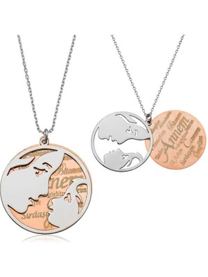 Katre46 925 Ayar Gümüş Annelere Özel Gümüş Kolye