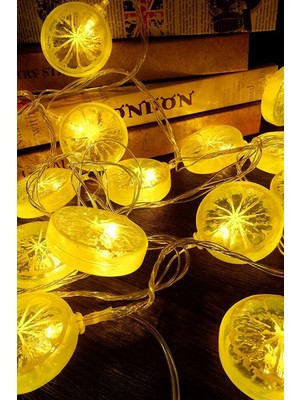 Gampus Limon Dilimi Şeklinde Dolama Dekoratif LED 3 Metre 10 Lu