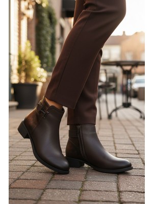 Ayakmod 547820 Z Soğuğa Dirençli Kahve Zümrüt Kadın Topuklu Bot