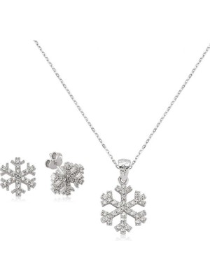 Katre46 925 Ayar Gümüş Kar Tanesi Set