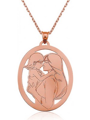 Katre46 925 Ayar ​gümüş Anne Kız Gümüş Kolye