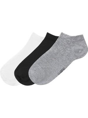 Suwen Erkek Basic 3 Lü Paket Çorap - Siyah/Beyaz/Gri