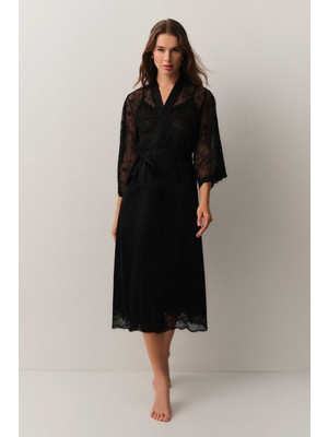 Suwen Antique Dantelli Uzun Sabahlık