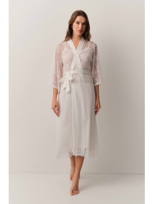 Suwen Antique Dantelli Uzun Sabahlık