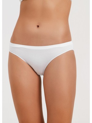 Suwen Soft Touch Yüksek Bel Slip Külot - Ekru