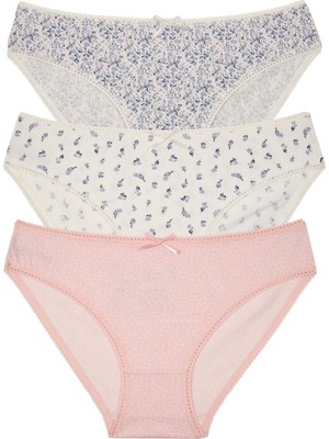 Suwen Desenli Slip Külot Yumuşak Pamuklu Kumaş 3'lü Paket Kadın İçin Rahat Tasarım