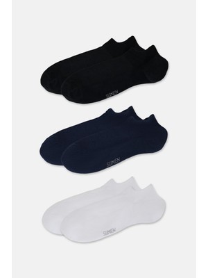 Suwen 3 Lü Paket Erkek Çorabı - Siyah/Beyaz/Lacivert