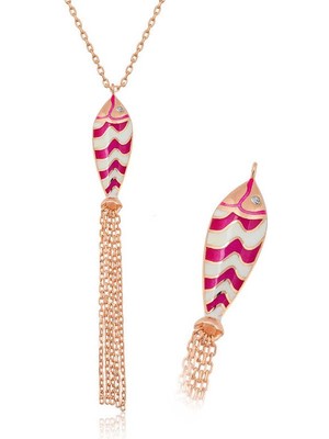 Katre46 ​925 Ayar Gümüş Püsküllü Balık Kadın Gümüş Kolye