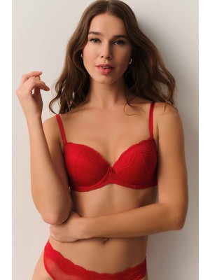 Suwen Dark Romance Dantelli Yarı Destekli Balenli Sütyen