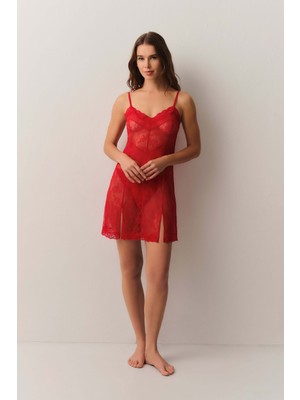 Suwen Dark Romance Dantelli Kısa Gecelik