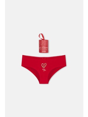 Suwen Yeni Yıl Hipster Külot Tekli Paket Kırmızı Örme Kumaş Kadın İçin Rahat Tasarım